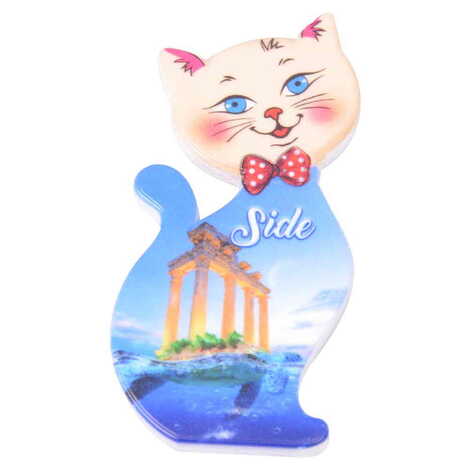 Toptan Side Temalı Uv Baskılı Kedi Şekilli Magnet 43x87 mm - 10