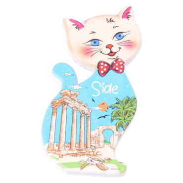 Toptan Side Temalı Uv Baskılı Kedi Şekilli Magnet 43x87 mm - 11