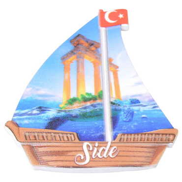 Toptan Side Temalı Uv Baskılı Yelken Şekilli Magnet 77x80 mm - 5