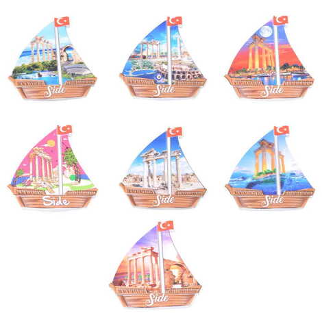Toptan Side Temalı Uv Baskılı Yelken Şekilli Magnet 77x80 mm - 3