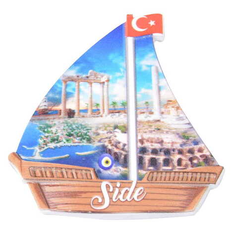 Toptan Side Temalı Uv Baskılı Yelken Şekilli Magnet 77x80 mm - 8