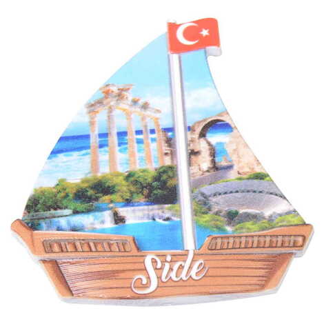 Toptan Side Temalı Uv Baskılı Yelken Şekilli Magnet 77x80 mm - 9
