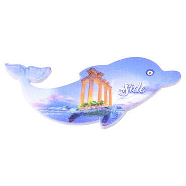 Side Themed Customised UV Printed Plastic Base Dolphin Shaped Fridge Magnet 110x50 mm - 5