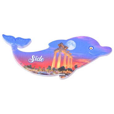 Side Themed Customised UV Printed Plastic Base Dolphin Shaped Fridge Magnet 110x50 mm - 6