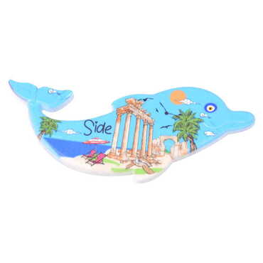 Side Themed Customised UV Printed Plastic Base Dolphin Shaped Fridge Magnet 110x50 mm - 7