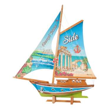 Side Temalı Yelkenli Ahşap Tekne Ab1 - Myros