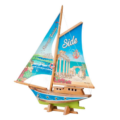Side Temalı Yelkenli Ahşap Tekne Ab1 - 5