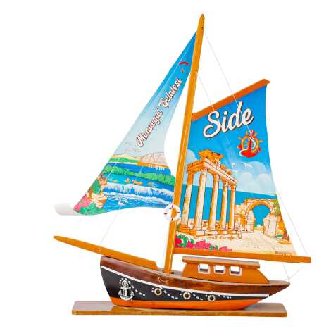 Side Temalı Yelkenli Ahşap Tekne Ab1 - 3