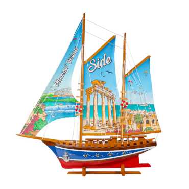 Side Temalı Yelkenli Ahşap Tekne Ab2 - Myros