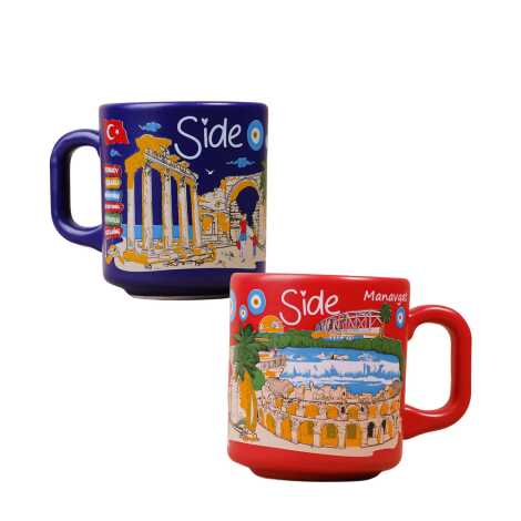 Side Temalı Yöresel Seramik Kapuçino Kupa - 2