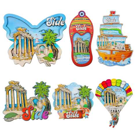 Side Themed 3D Picture Wooden Refrigerator Magnet - 2