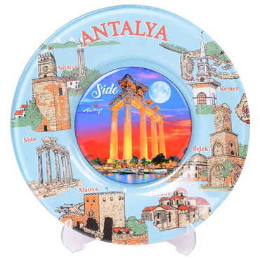 Myros - Side Themed Bespoke Printed Glass Plate 18 Cm