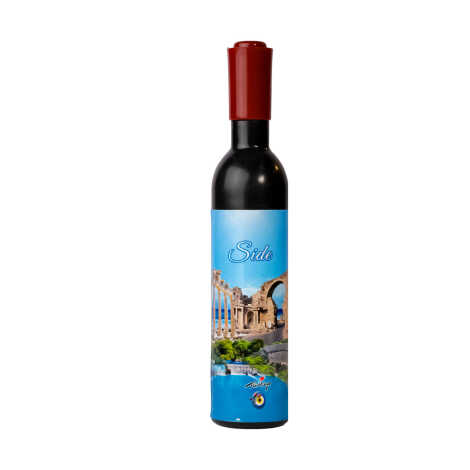 Side Themed Bottle Shaped Metal Wine Bottle Corkscrew Opener-Magnetic 115x25x25 mm - 9