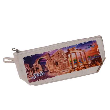 Side Themed Canvas Pencil Case - 6