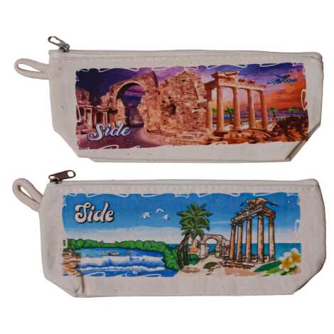 Side Themed Canvas Pencil Case - 2