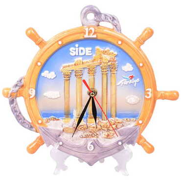 Myros - Side Themed Ceramic Blue Anchor Clock