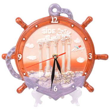 Myros - Side Themed Ceramic Brown Anchor Clock