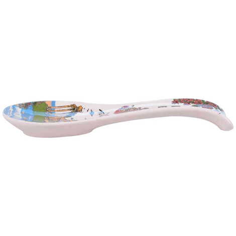 Side Themed Ceramic Serigraphy Printed Spoon Rests - 2