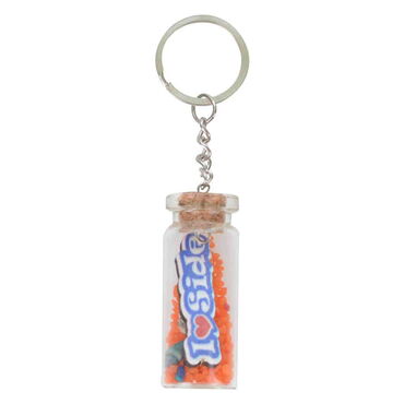 Side Themed Collectible Glass Bottle Shape Keychain - Thumbnail