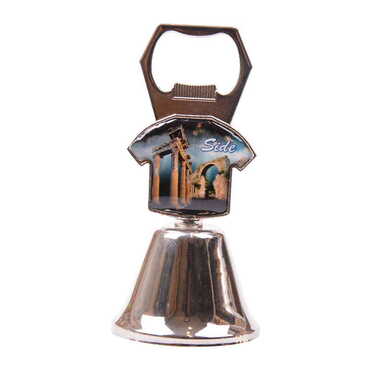 Myros - Side Themed Collectible Souvenir Double Side Metal Bell With Opener 44x94 mm