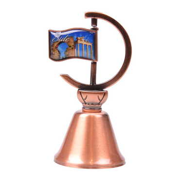 Myros - Side Themed Collectible Souvenir Double Side Metal Spinner Flag Bell - Bronze Color