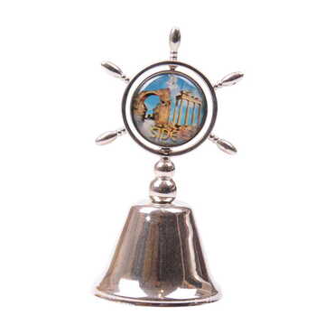 Side Themed Collectible Souvenir Double Side Metal Spinner Rudder Bell 44x92 mm - Thumbnail