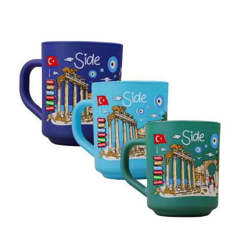 Side Themed Colored Glass Mug - 3