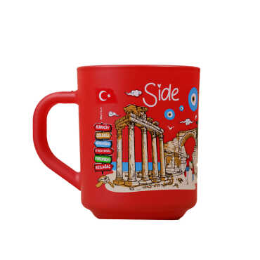 Side Themed Colored Glass Mug - 5