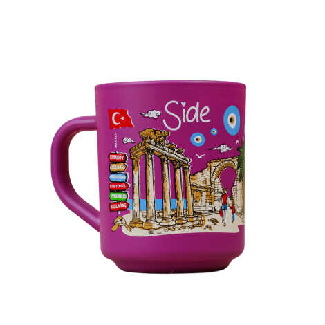 Side Themed Colored Glass Mug - 9