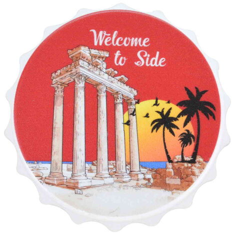 Side Themed Customised Uv Printed Bottle Cap Shaped Plastic Base Bottle Opener 63x15 mm - 4