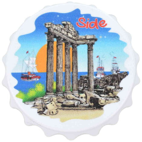 Side Themed Customised Uv Printed Bottle Cap Shaped Plastic Base Bottle Opener 63x15 mm - 10