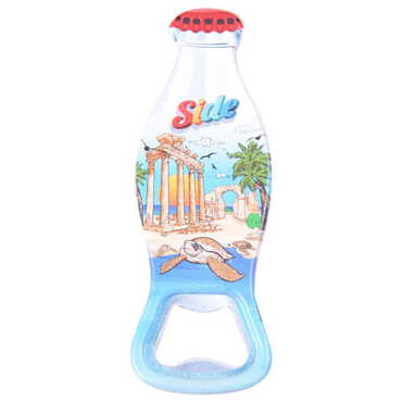 Side Themed Customised Uv Printed Coca Cola Bottle Shape Plastic Base Bottle Opener 42x120 mm - Thumbnail