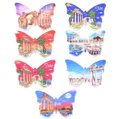 Side Themed Customised UV Printed Plastic Base Butterfly Shaped Fridge Magnet 80x58 mm - 3