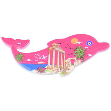 Side Themed Customised UV Printed Plastic Base Dolphin Shaped Fridge Magnet 110x50 mm - 4