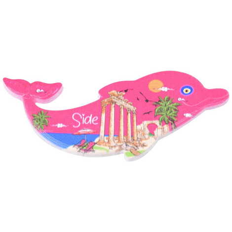 Side Themed Customised UV Printed Plastic Base Dolphin Shaped Fridge Magnet 110x50 mm - 4