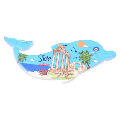 Side Themed Customised UV Printed Plastic Base Dolphin Shaped Fridge Magnet 110x50 mm - 7