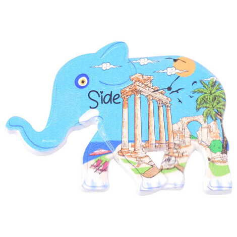 Side Themed Customised UV Printed Plastic Base Elephant Shaped Fridge Magnet 86x62 mm - 3