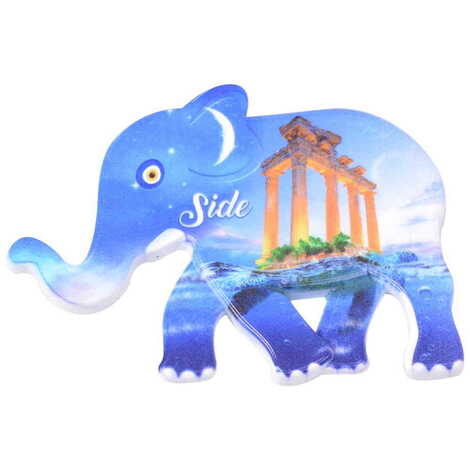 Side Themed Customised UV Printed Plastic Base Elephant Shaped Fridge Magnet 86x62 mm - 5