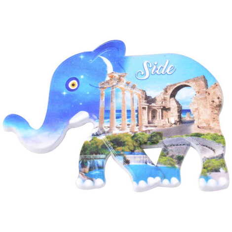 Side Themed Customised UV Printed Plastic Base Elephant Shaped Fridge Magnet 86x62 mm - 7