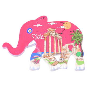 Side Themed Customised UV Printed Plastic Base Elephant Shaped Fridge Magnet 86x62 mm - 9