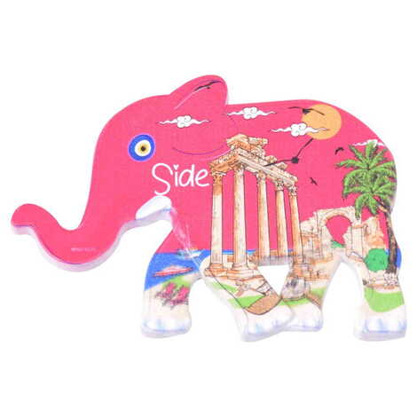 Side Themed Customised UV Printed Plastic Base Elephant Shaped Fridge Magnet 86x62 mm - 9