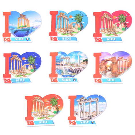 Side Themed Customised UV Printed Plastic Base Heart Shaped Fridge Magnet 86x62 mm - 3