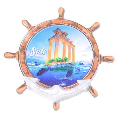 Side Themed Customised UV Printed Plastic Base Marin Rudder Shaped Fridge Magnet 82x82 mm - 7