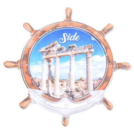Side Themed Customised UV Printed Plastic Base Marin Rudder Shaped Fridge Magnet 82x82 mm - 8