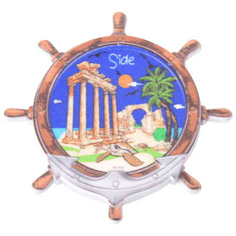 Side Themed Customised UV Printed Plastic Base Marin Rudder Shaped Fridge Magnet 82x82 mm - 9