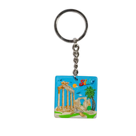 Side Themed Customised Uv Printed Plastic Base Round Keyring 40x108 mm - 6