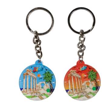 Side Themed Customised UV Printed Plastic Base Square Keyring 38x100 mm - 3