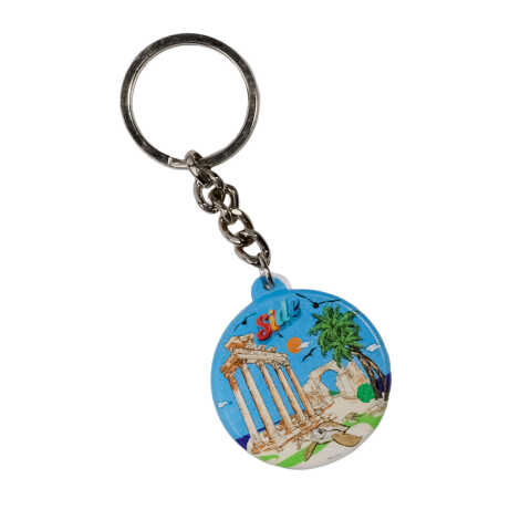 Side Themed Customised UV Printed Plastic Base Square Keyring 38x100 mm - 2