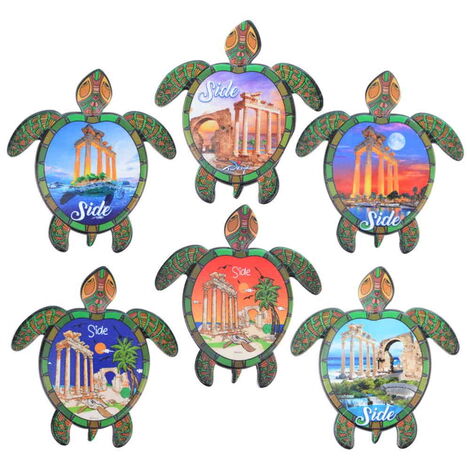 Side Themed Customised UV Printed Plastic Base Turtle Shaped Fridge Magnet 80x74 mm - 3