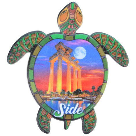 Side Themed Customised UV Printed Plastic Base Turtle Shaped Fridge Magnet 80x74 mm - 5